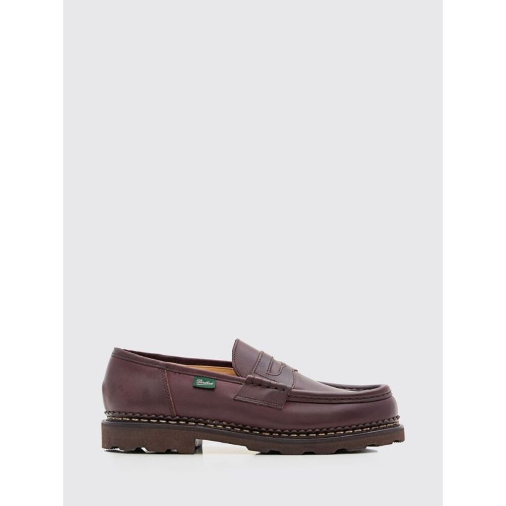 Paraboot Men Paraboot Reims Smooth Calfskin Penny Loafers With Rubber Sole